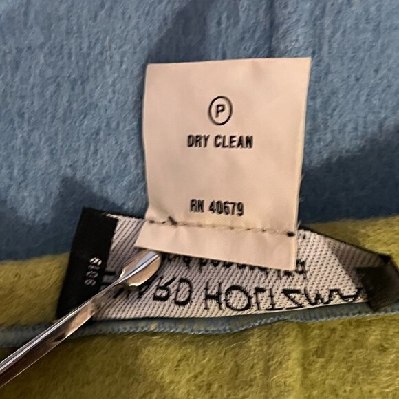 VTG Bernard Holtzman Harve Bernard Color Block Wool Blend Fleece Open Jacket - Picture 11 of 11